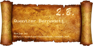 Quentzer Bernadett névjegykártya